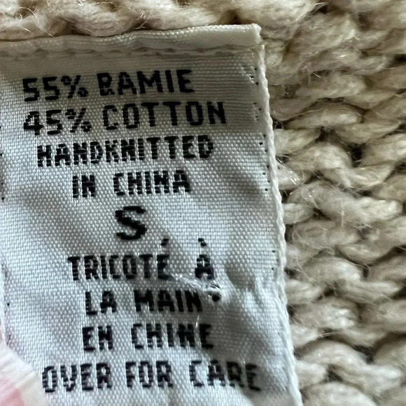 Vintage Express HandKnitted C International Cream Cardigan Sweater Size Small - Picture 9 of 12